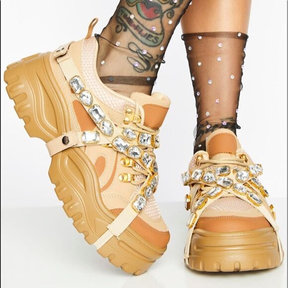 Dolls Kill x Cape Robbin Jeweled Platform Sneakers - Picture 12 of 12